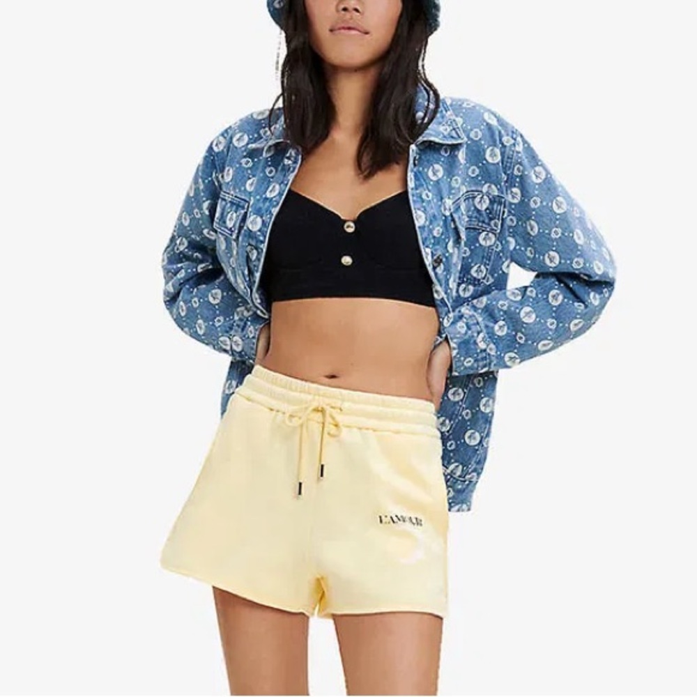 Maje x Sailor Moon Ipower L'Amour Yellow High Rise 100% Cotton Fleece Shorts
